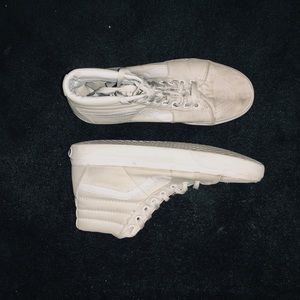 VANS white sk8-Hi vans!!